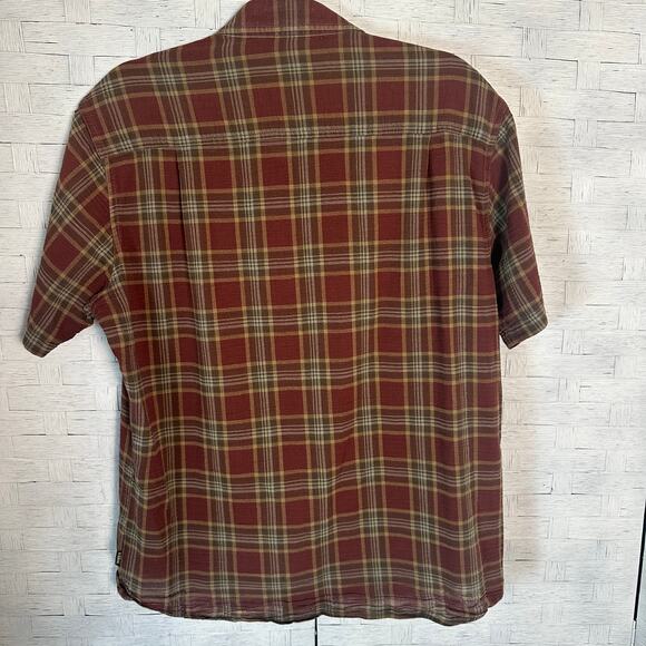 Kuhl men’s plaid button-up shirt cotton, short sleeve Gorp core outdoor utility - Picture 8 of 9